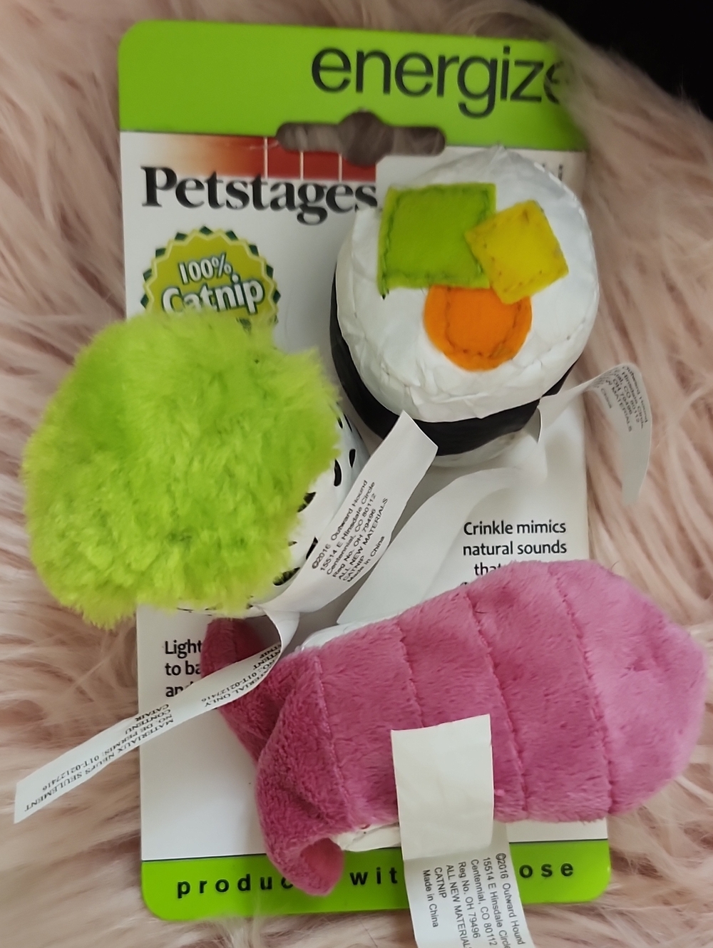 Brand New Y2K PETSTAGES "SUSHI BENTO BOX" CATNIP CAT TOY